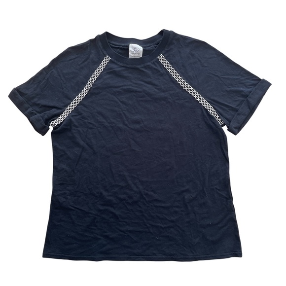 Cinq a Sept Gemstone Short Sleeve Black Tee - Picture 1 of 4